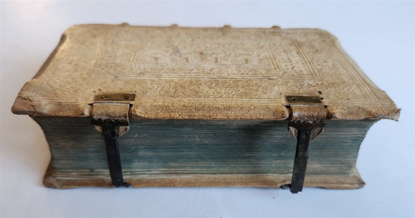 1583 CATHERINA of SIENA ITALIAN MYSTIC antique AMAZING PIGSKIN BINDING w/CLASPS