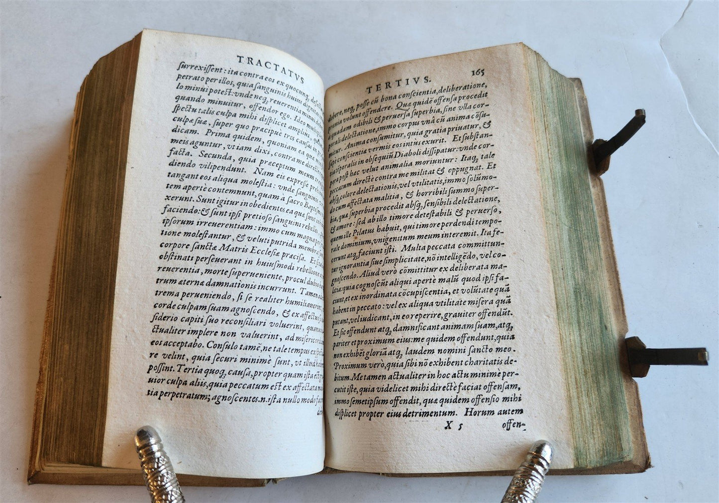 1583 CATHERINA of SIENA ITALIAN MYSTIC antique AMAZING PIGSKIN BINDING w/CLASPS