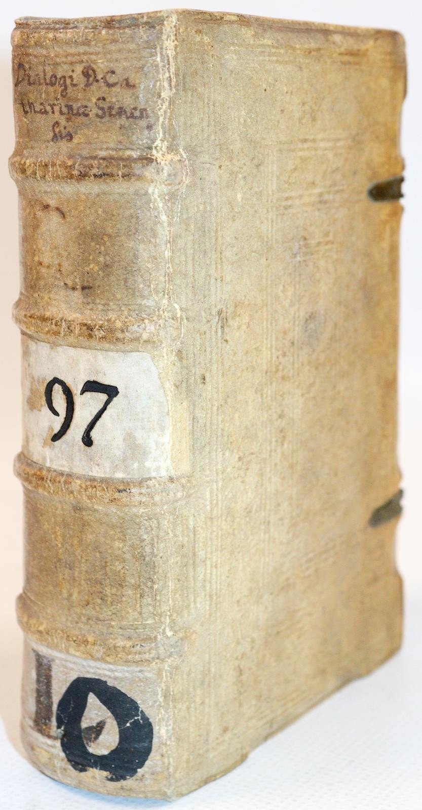 1583 CATHERINA of SIENA ITALIAN MYSTIC antique AMAZING PIGSKIN BINDING w/CLASPS