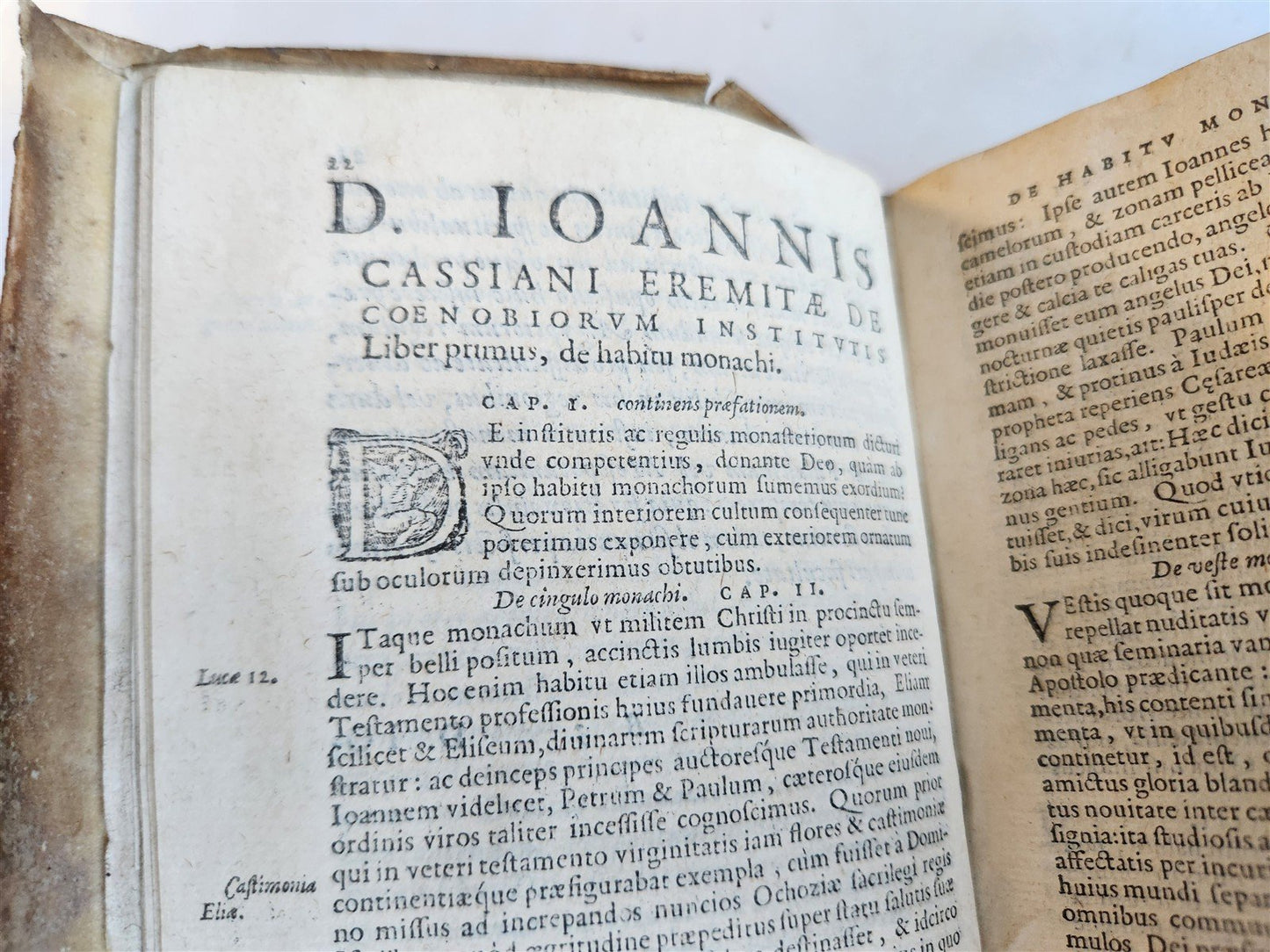 1578 WORK by JOHN CASSIAN antique VELLUM 16th CENTURY Monasticarum institutionum
