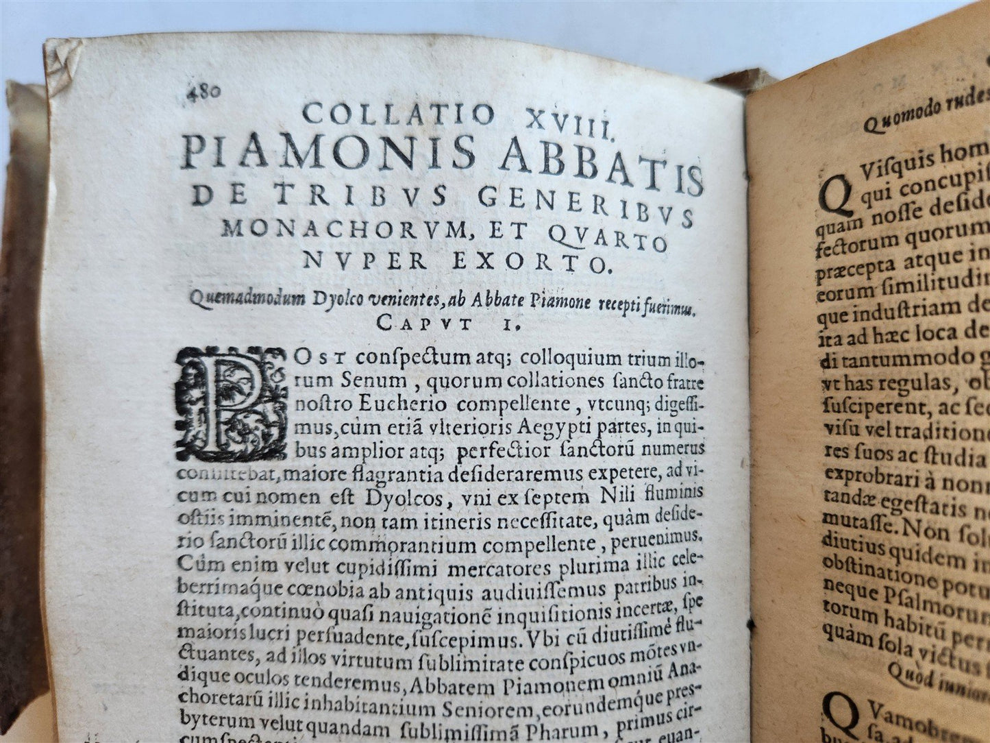 1578 WORK by JOHN CASSIAN antique VELLUM 16th CENTURY Monasticarum institutionum