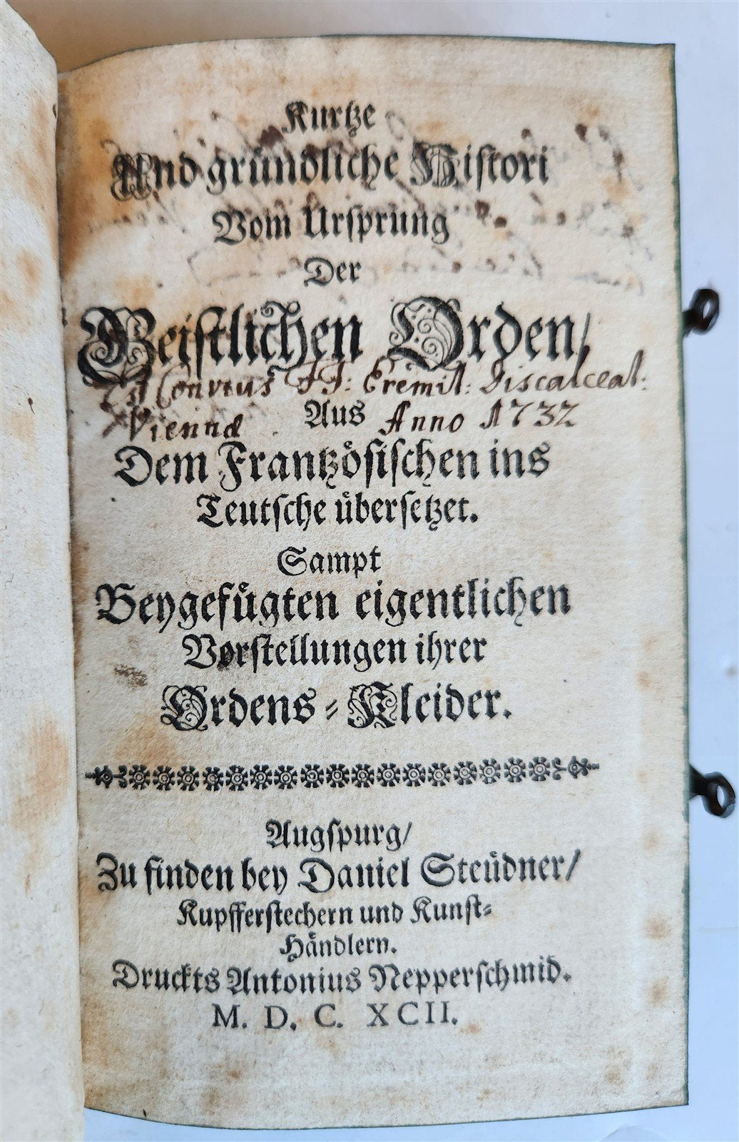 1692 HISTORY of RELIGIOUS ORDERS ILLUSTRATED w/ 164 ENGRAVINGS antique VELLUM