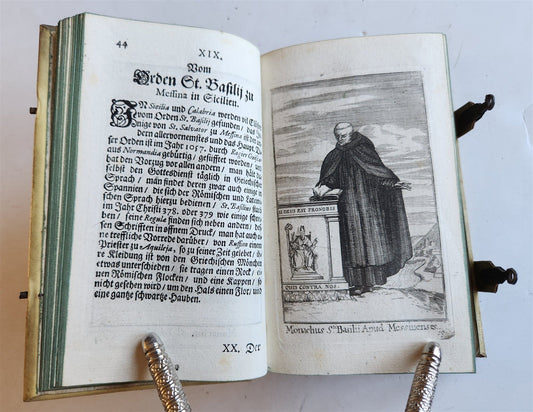 1692 HISTORY of RELIGIOUS ORDERS ILLUSTRATED w/ 164 ENGRAVINGS antique VELLUM