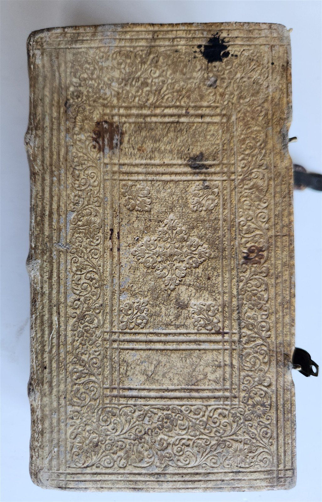 1691 Gradus ad Parnassum antique decorative PIGSKIN BINDING poetical dictionary
