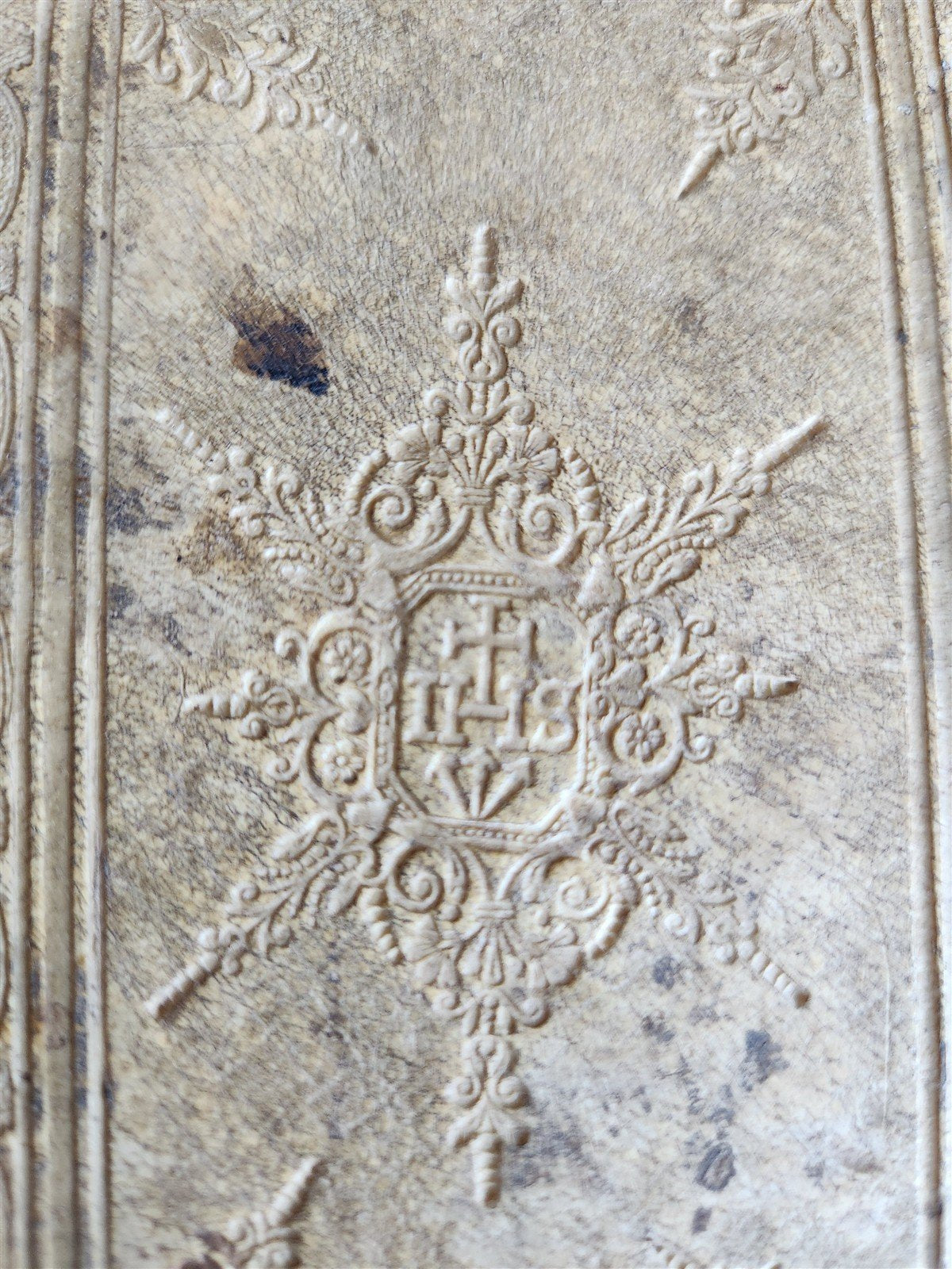 1664 COUNCIL OF TRENT antique decorative PIGSKIN over WOOD BINDING w/ CLASPS