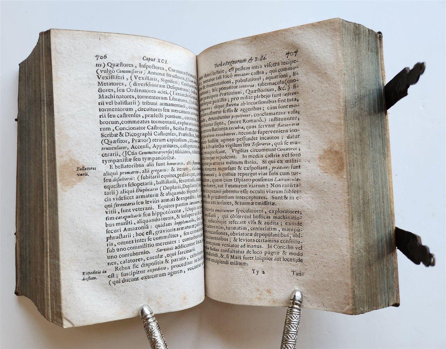 1680 ART & SCIENCE ENCYCLOPEDIA antique decorative PIGSKIN BINDING w/ CLASPS