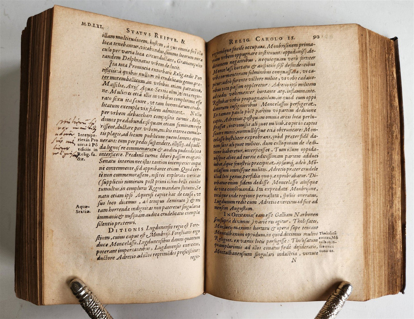 1577 HISTORY OF RELIGIOUS WARS in FRANCE antique vellum bound 16th CENTURY