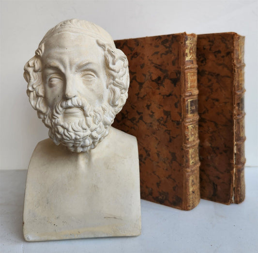 1776 ILLIAD by HOMER 2 VOLUMES in FRENCH antique