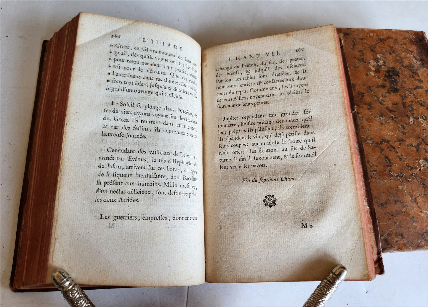 1776 ILLIAD by HOMER 2 VOLUMES in FRENCH antique