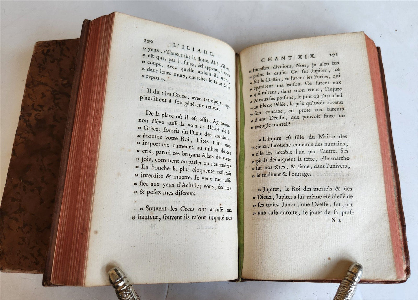 1776 ILLIAD by HOMER 2 VOLUMES in FRENCH antique