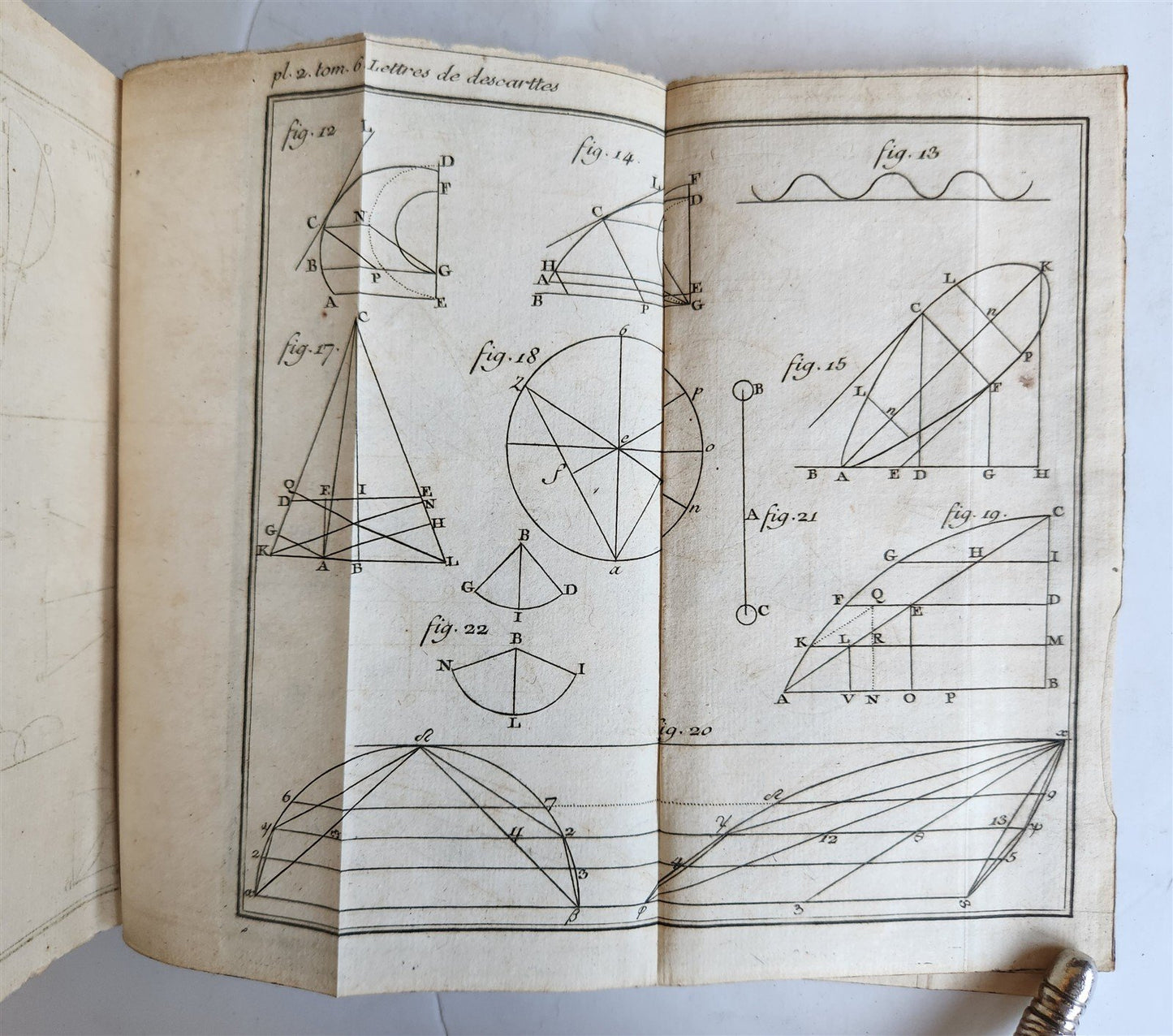 1724 DESCARTES 5 VOLS antique ILLUSTRATED physics medicine mathematics LETTERS