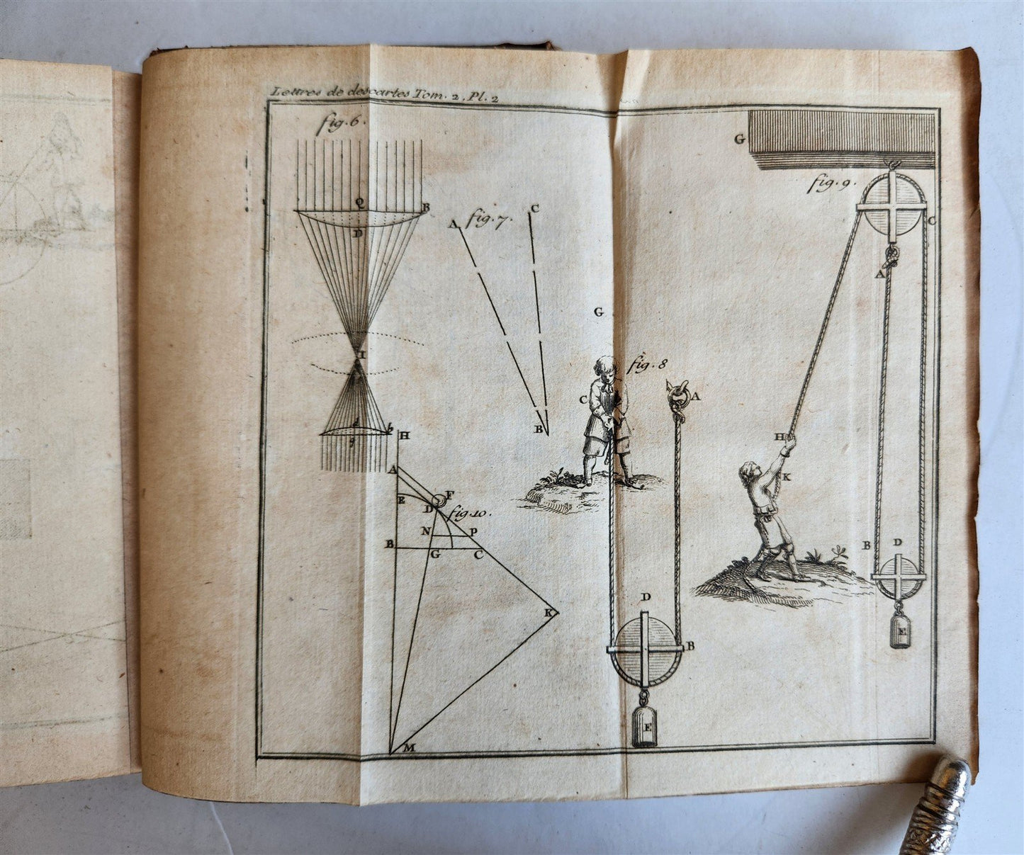 1724 DESCARTES 5 VOLS antique ILLUSTRATED physics medicine mathematics LETTERS