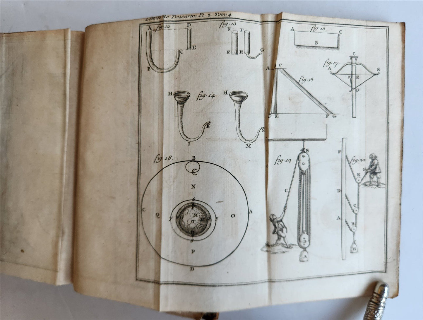 1724 DESCARTES 5 VOLS antique ILLUSTRATED physics medicine mathematics LETTERS