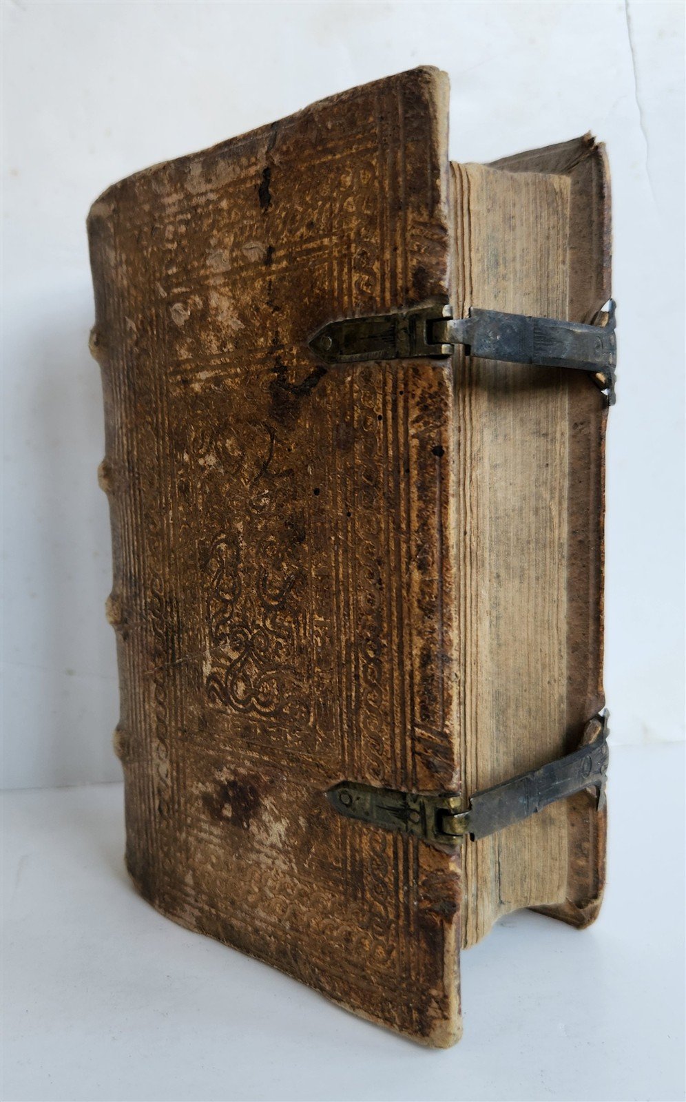 1589 CATECHISM in GERMAN by Michaelis Petrus antique PIGSKIN ILLUSTRATED 16th C.