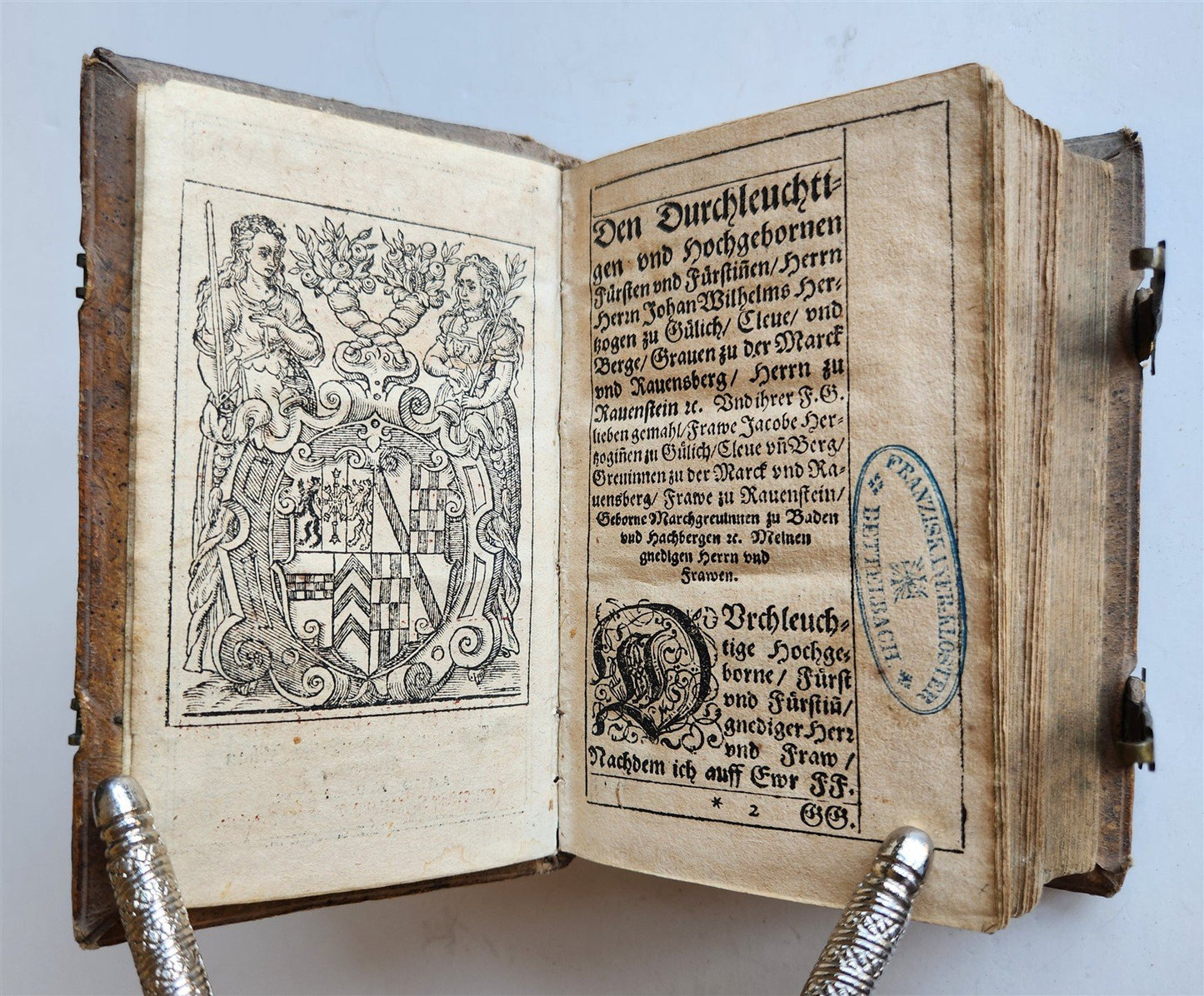 1589 CATECHISM in GERMAN by Michaelis Petrus antique PIGSKIN ILLUSTRATED 16th C.