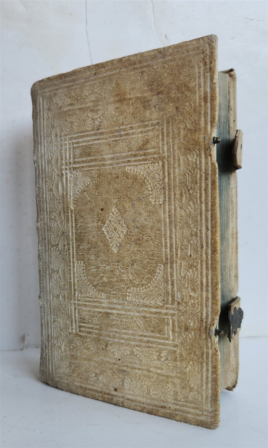 1730 Bibliotheca rhetorum in LATIN antique DECORATIVE PIGSKIN over WOOD BINDING