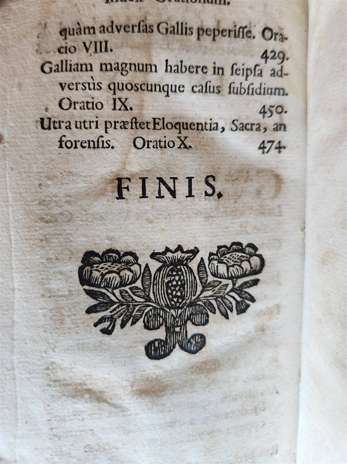 1730 Bibliotheca rhetorum in LATIN antique DECORATIVE PIGSKIN over WOOD BINDING