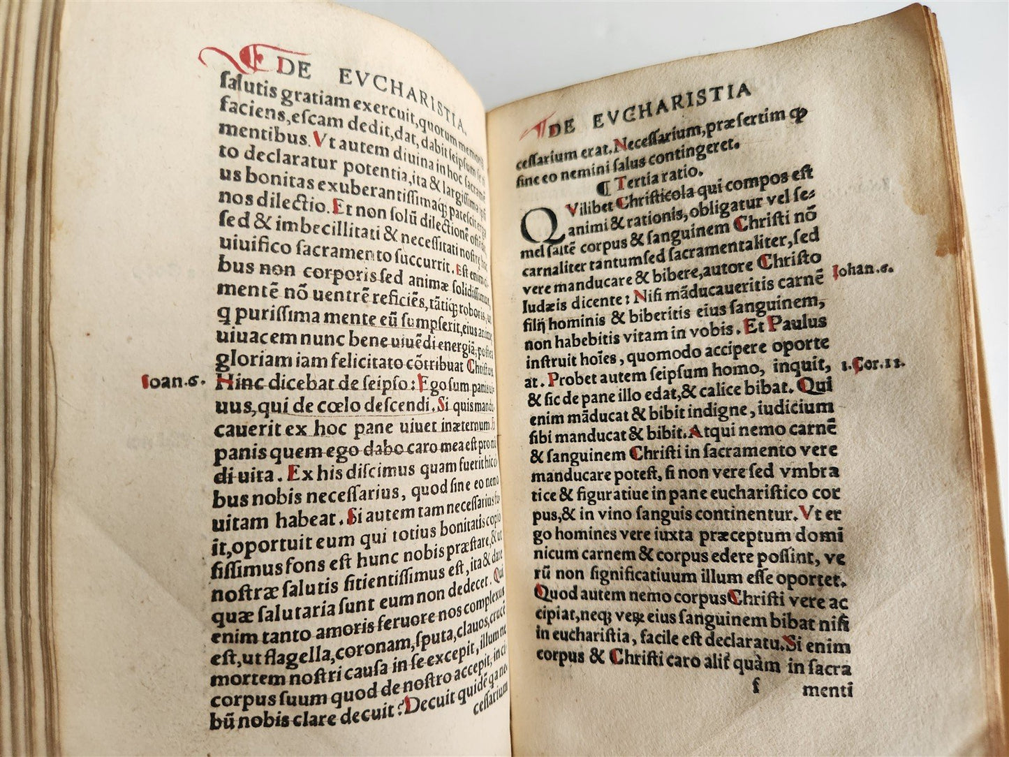 1533 POST-INCUNABULA THEOLOGY in LATIN antique ANCIENT VELLUM MANUSCRIPT BINDING