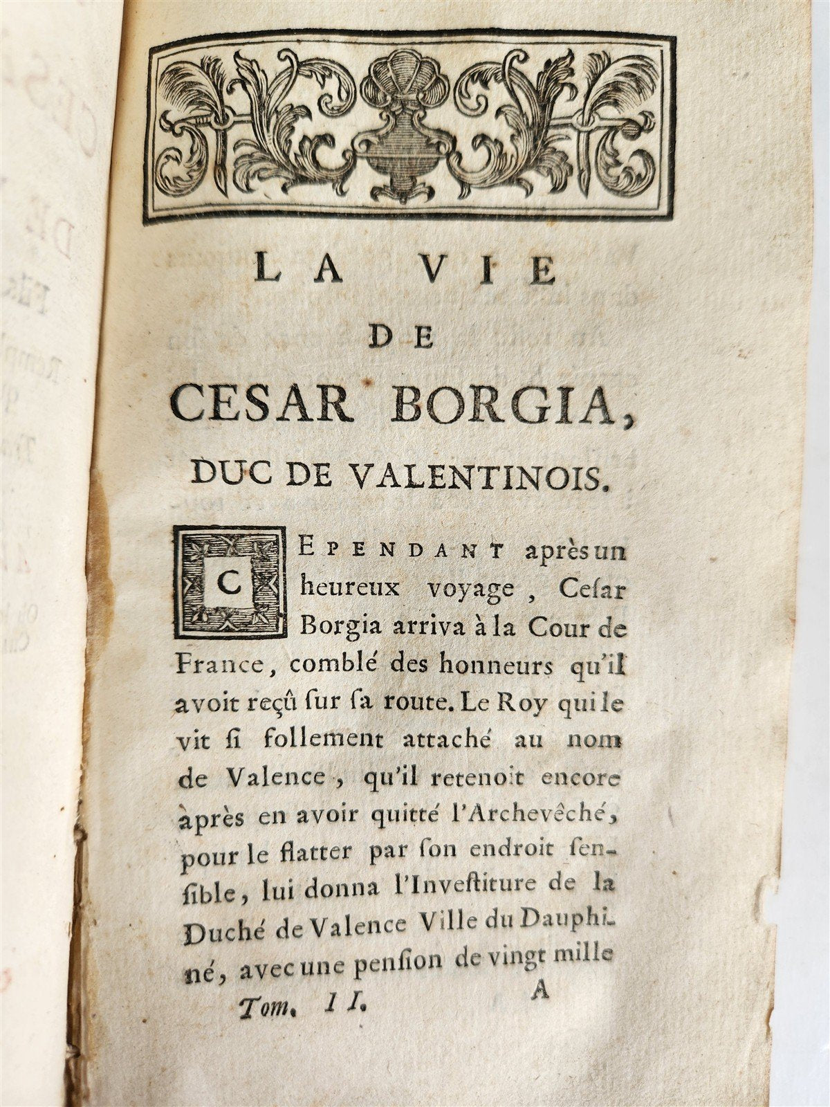 1756 LIFE of CESAR BORGIA ILLUSTRATED w/ PORTRAIT antique VELLUM BINDING