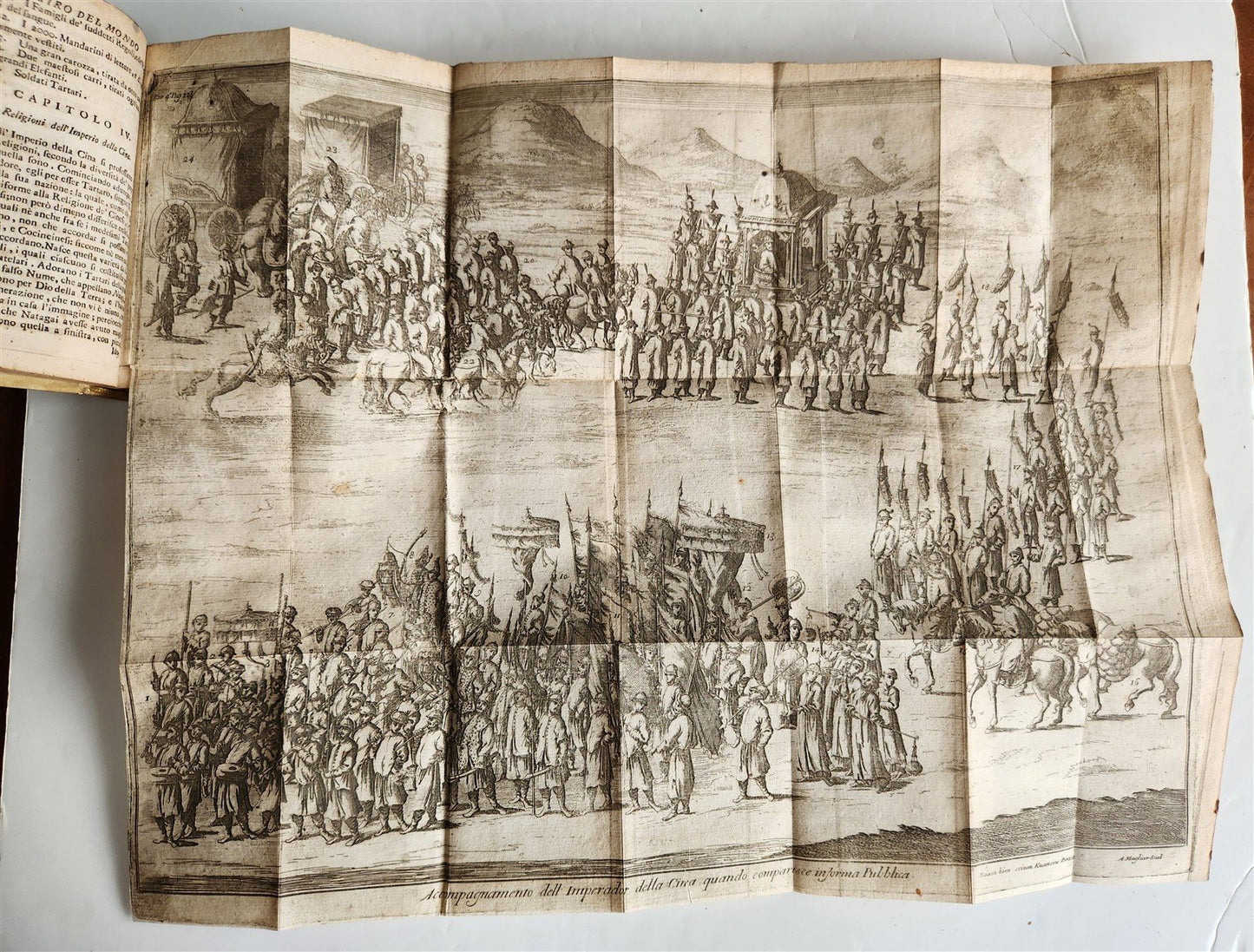 1721 TRAVELS to CHINA by Gio. Gemelli ILLUSTRATED antique VELLUM BINDING