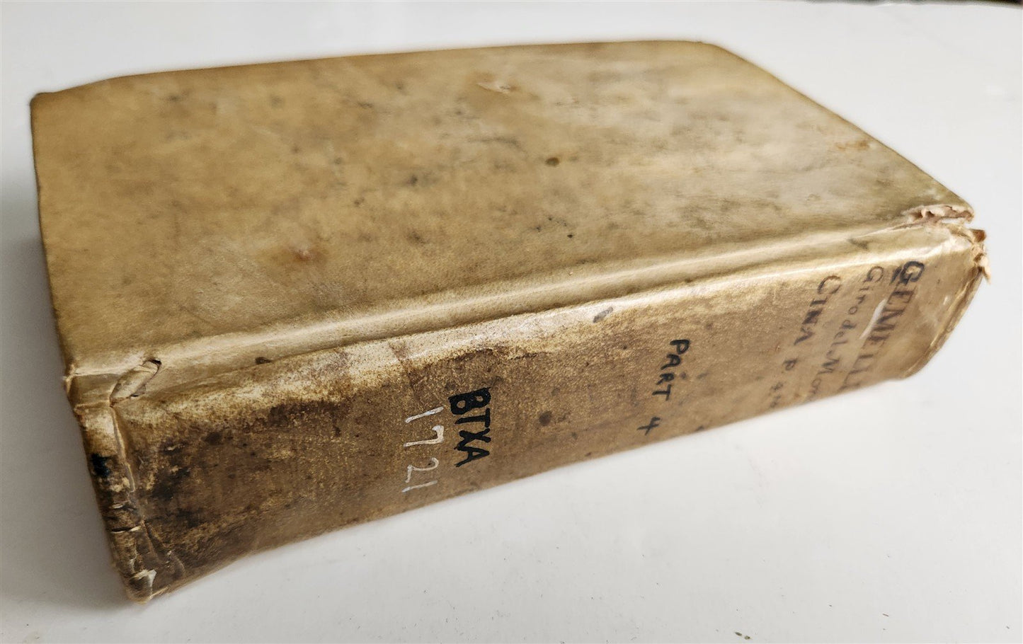 1721 TRAVELS to CHINA by Gio. Gemelli ILLUSTRATED antique VELLUM BINDING