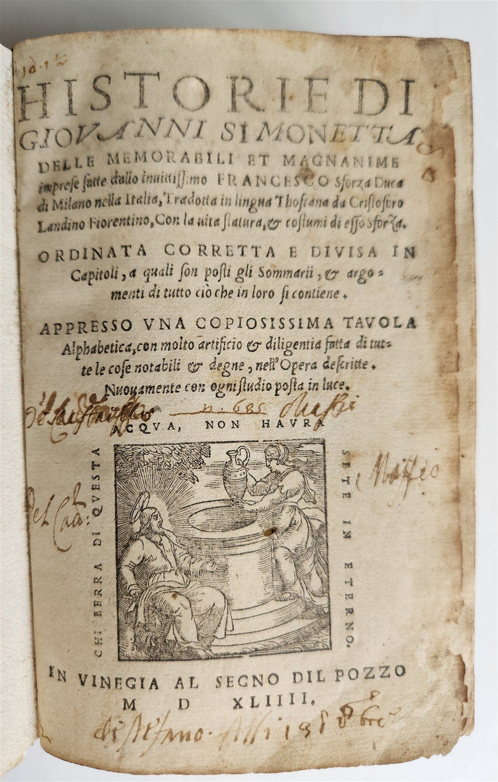 1544 HISTORY of FRANCESCO SFORZA DUKE of MILAN antique 16th CENTURY