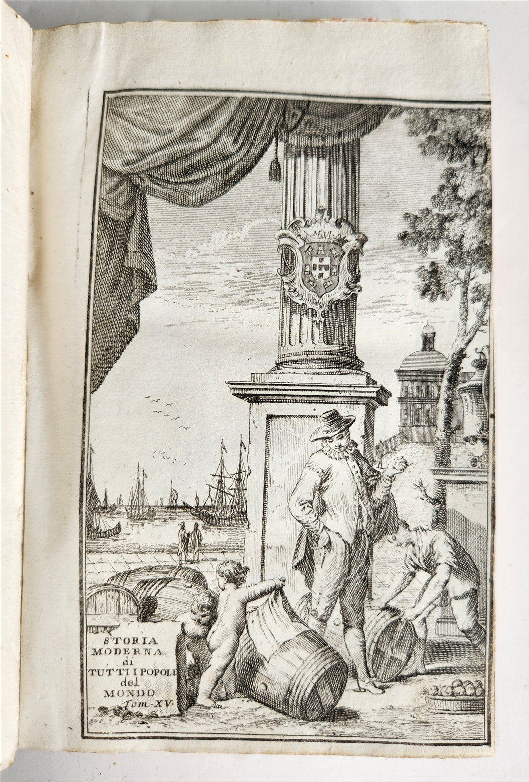 1745 HISTORY of PORTUGAL & SPAIN antique ILLUSTRATED w/ 12 ENGRAVINGS & MAP