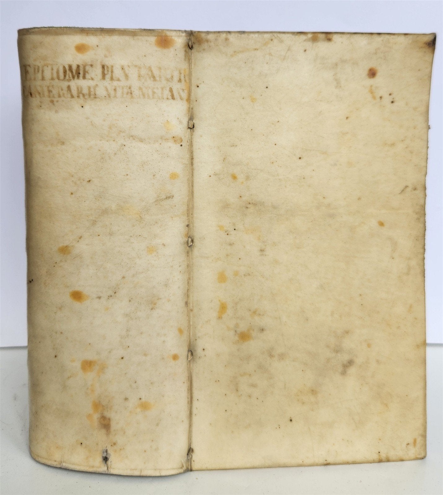 1696 PLUTARCH BIBLIOTHECA HISTORICA antique ILLUSTRATED vellum bound