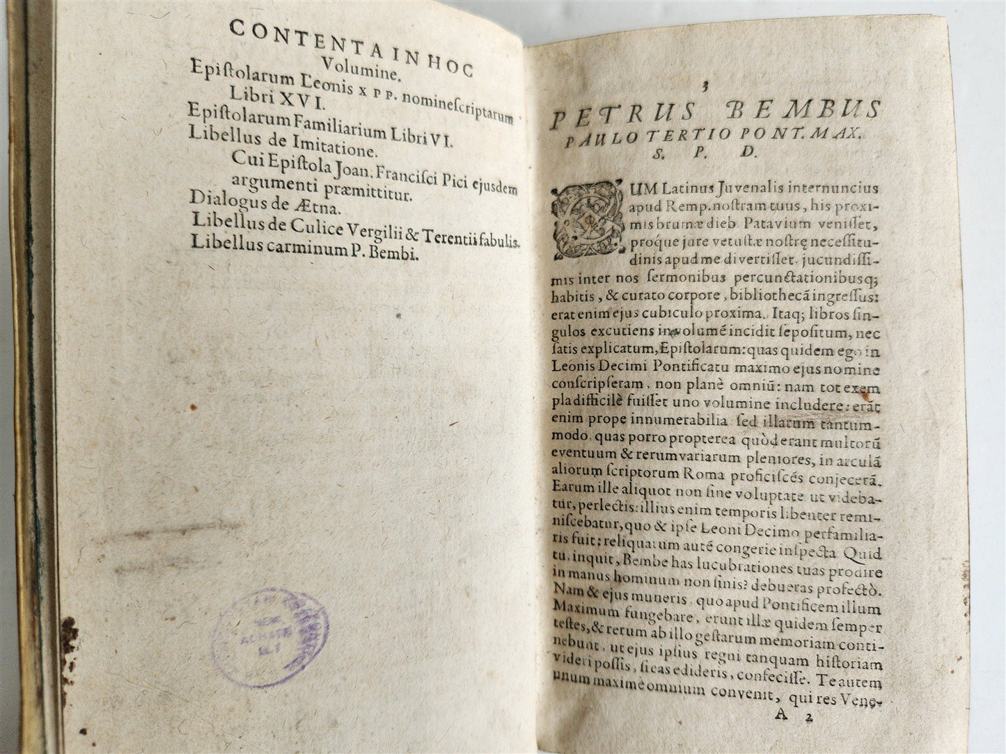 1611 PIETRO BEMBO EPISTOLARUM antique vellum bound 17th CENTURY
