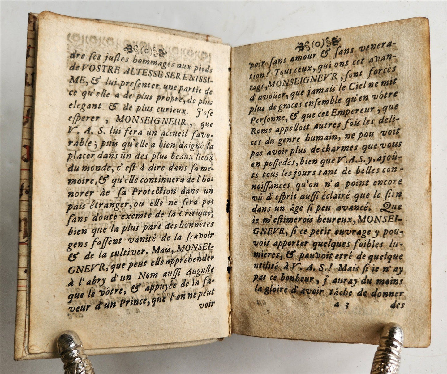 1700 NATURE of FRENCH LANGUAGE in GERMAN antique ANCIENT MANUSCRIPT BINDING