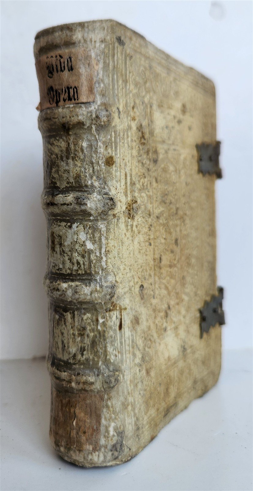 1592 POETRY by Marcus Hieronymus Vida antique BLIND-TOOLED PIGSKIN BINDING 16 C.