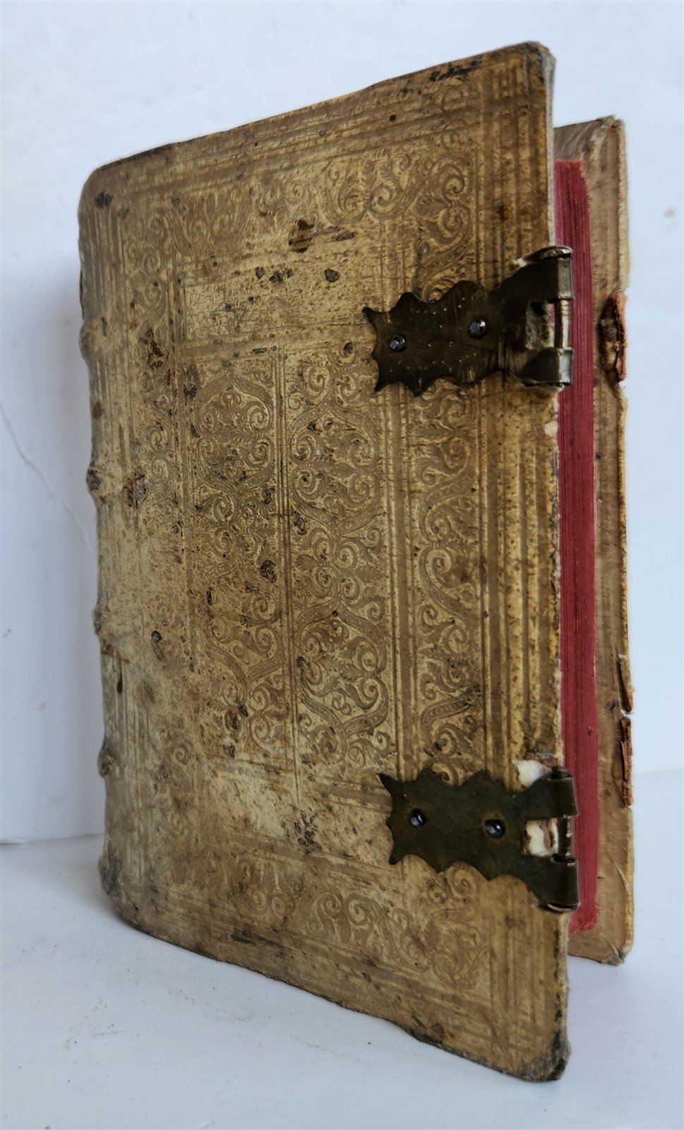 1592 POETRY by Marcus Hieronymus Vida antique BLIND-TOOLED PIGSKIN BINDING 16 C.