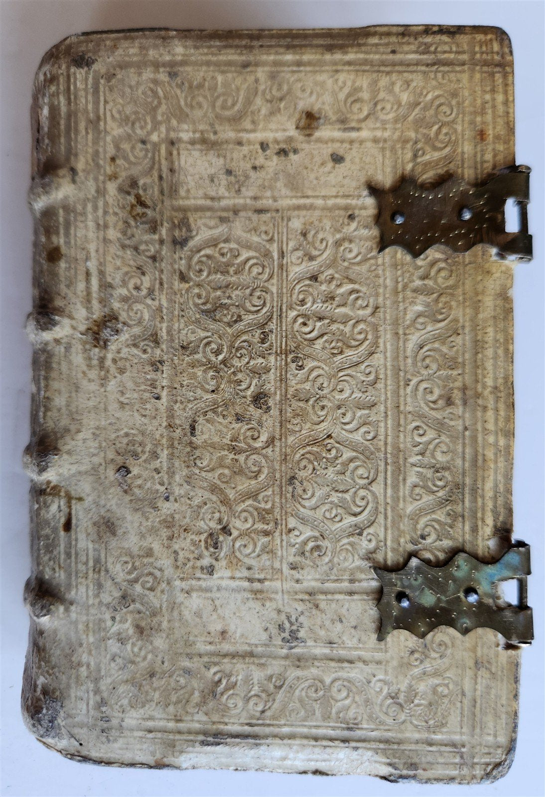 1592 POETRY by Marcus Hieronymus Vida antique BLIND-TOOLED PIGSKIN BINDING 16 C.