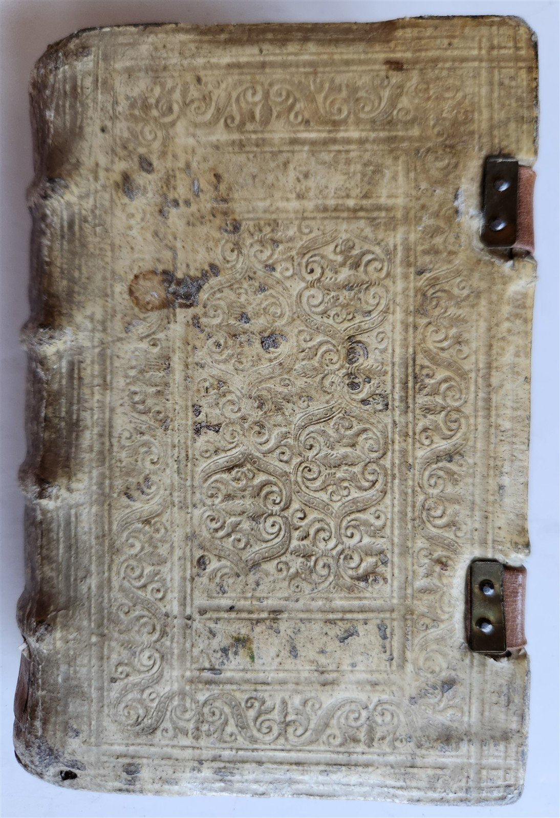 1592 POETRY by Marcus Hieronymus Vida antique BLIND-TOOLED PIGSKIN BINDING 16 C.