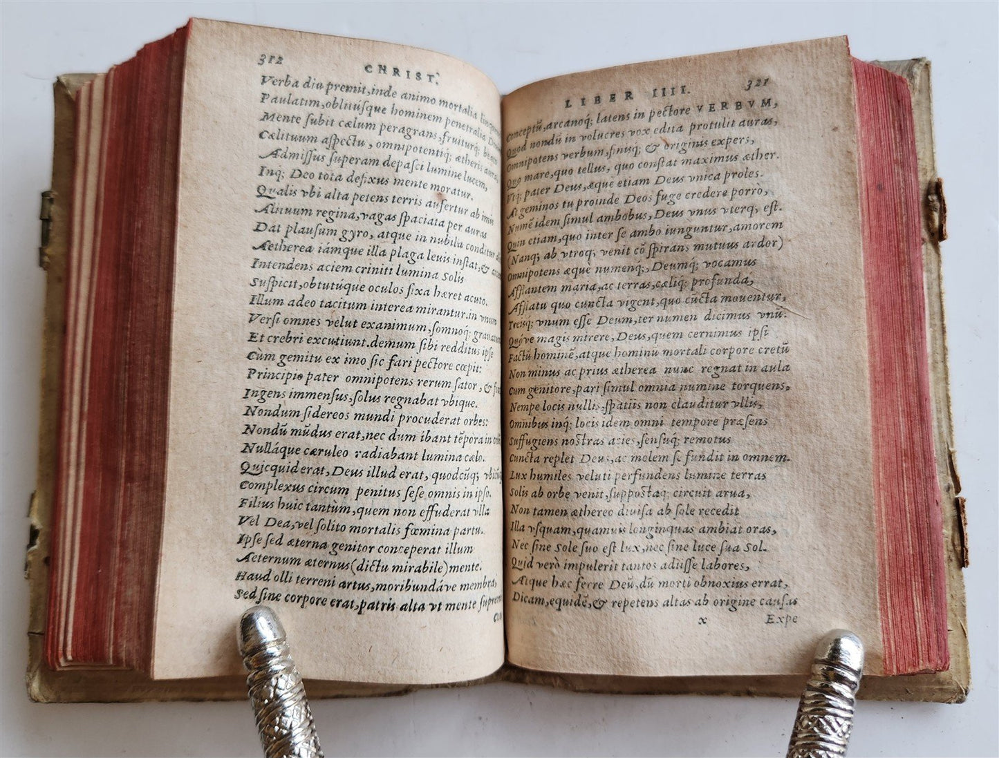 1592 POETRY by Marcus Hieronymus Vida antique BLIND-TOOLED PIGSKIN BINDING 16 C.