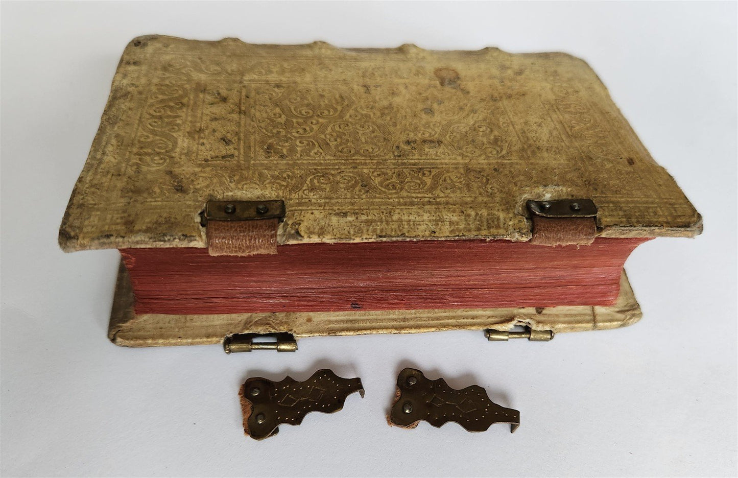 1592 POETRY by Marcus Hieronymus Vida antique BLIND-TOOLED PIGSKIN BINDING 16 C.