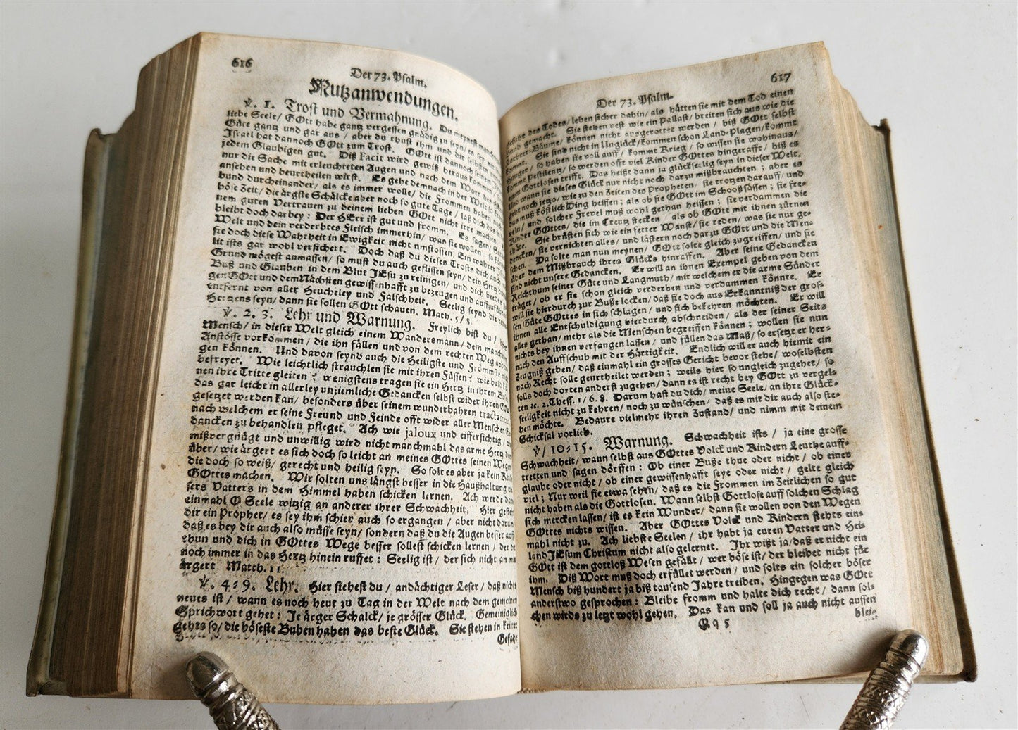 1719 PSALMS of DAVID in GERMAN antique vellum binding