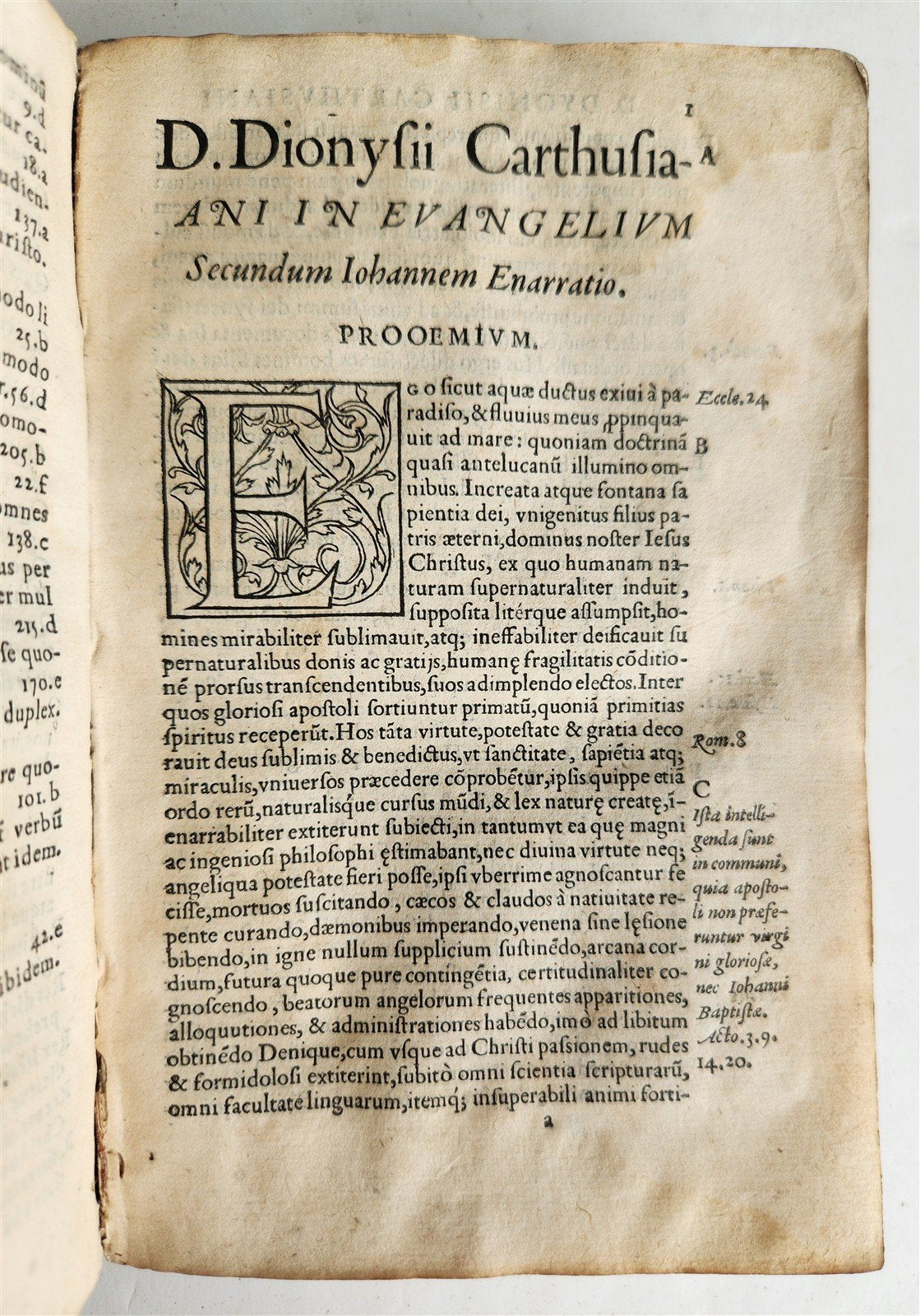 1554 Commentary on Gospel of John by Dionysius Carthusian antique vellum binding
