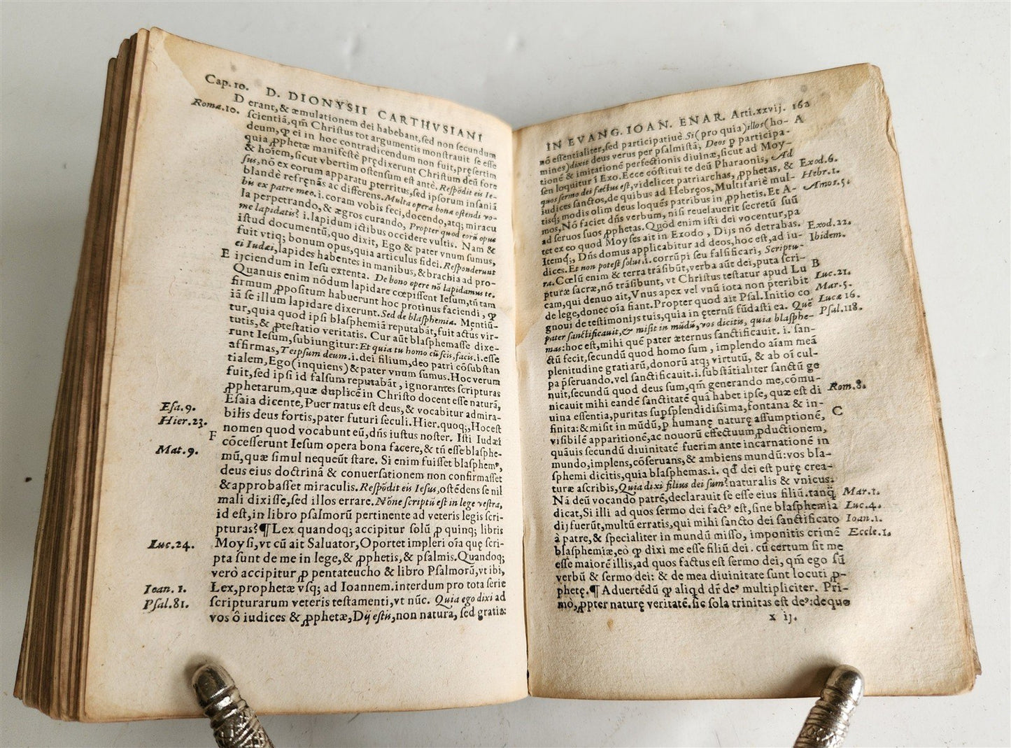 1554 Commentary on Gospel of John by Dionysius Carthusian antique vellum binding