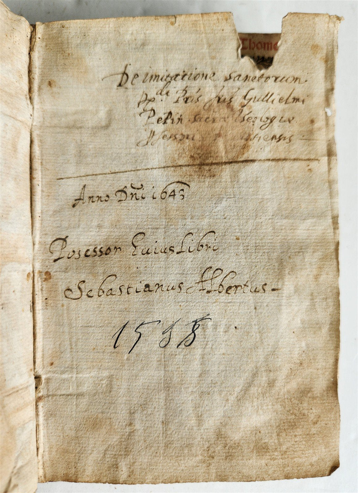 1535 POST-INCUNABULA THEOLOGY by THOMAS AQUINAS antique vellum binding