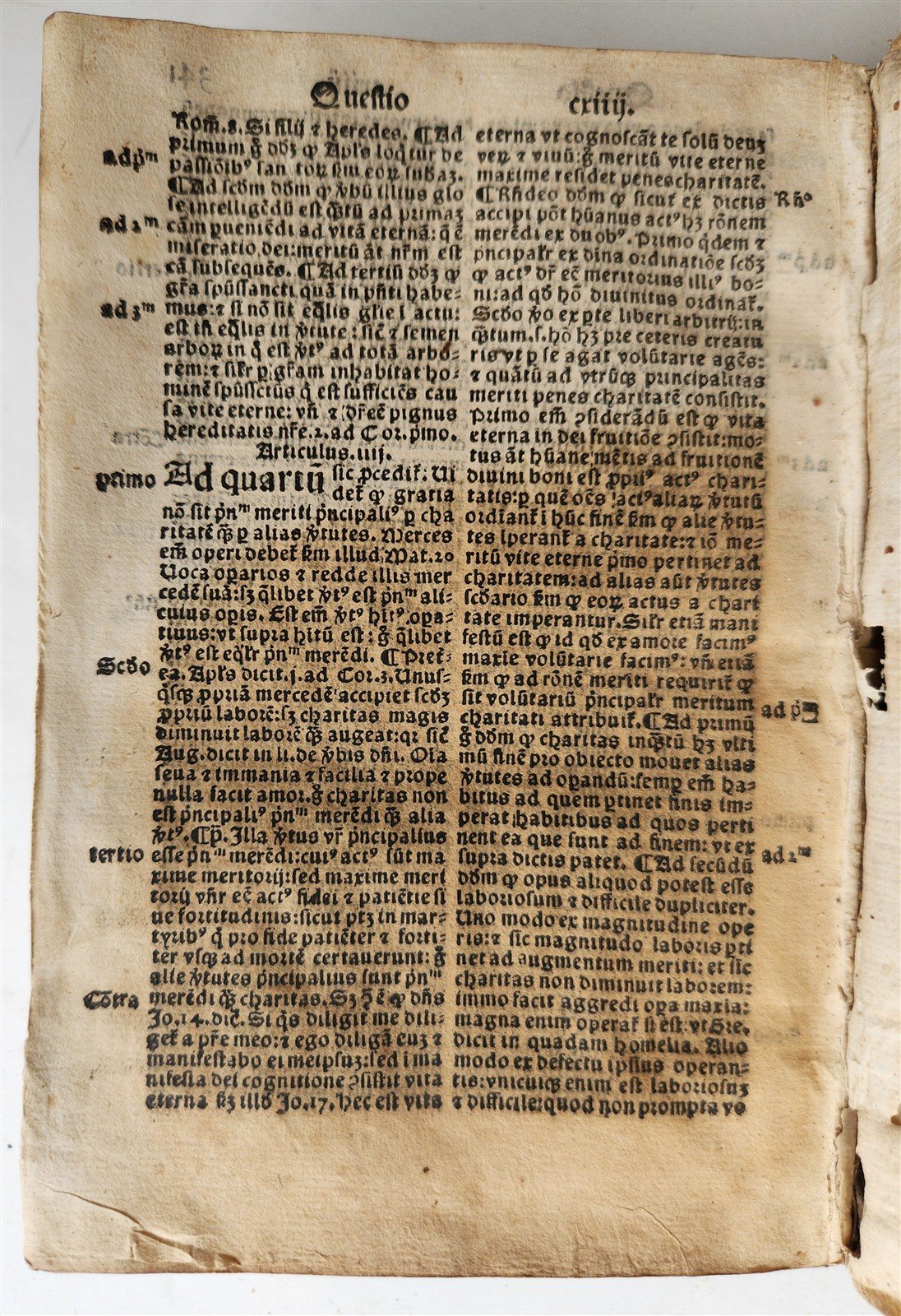 1535 POST-INCUNABULA THEOLOGY by THOMAS AQUINAS antique vellum binding