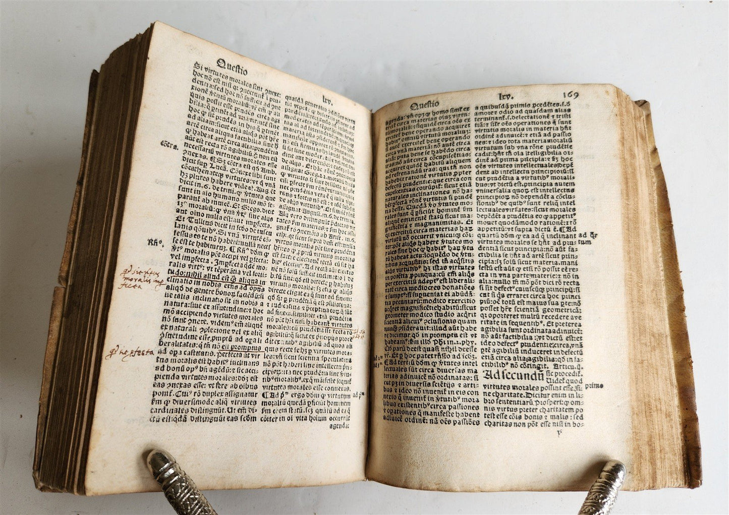 1535 POST-INCUNABULA THEOLOGY by THOMAS AQUINAS antique vellum binding