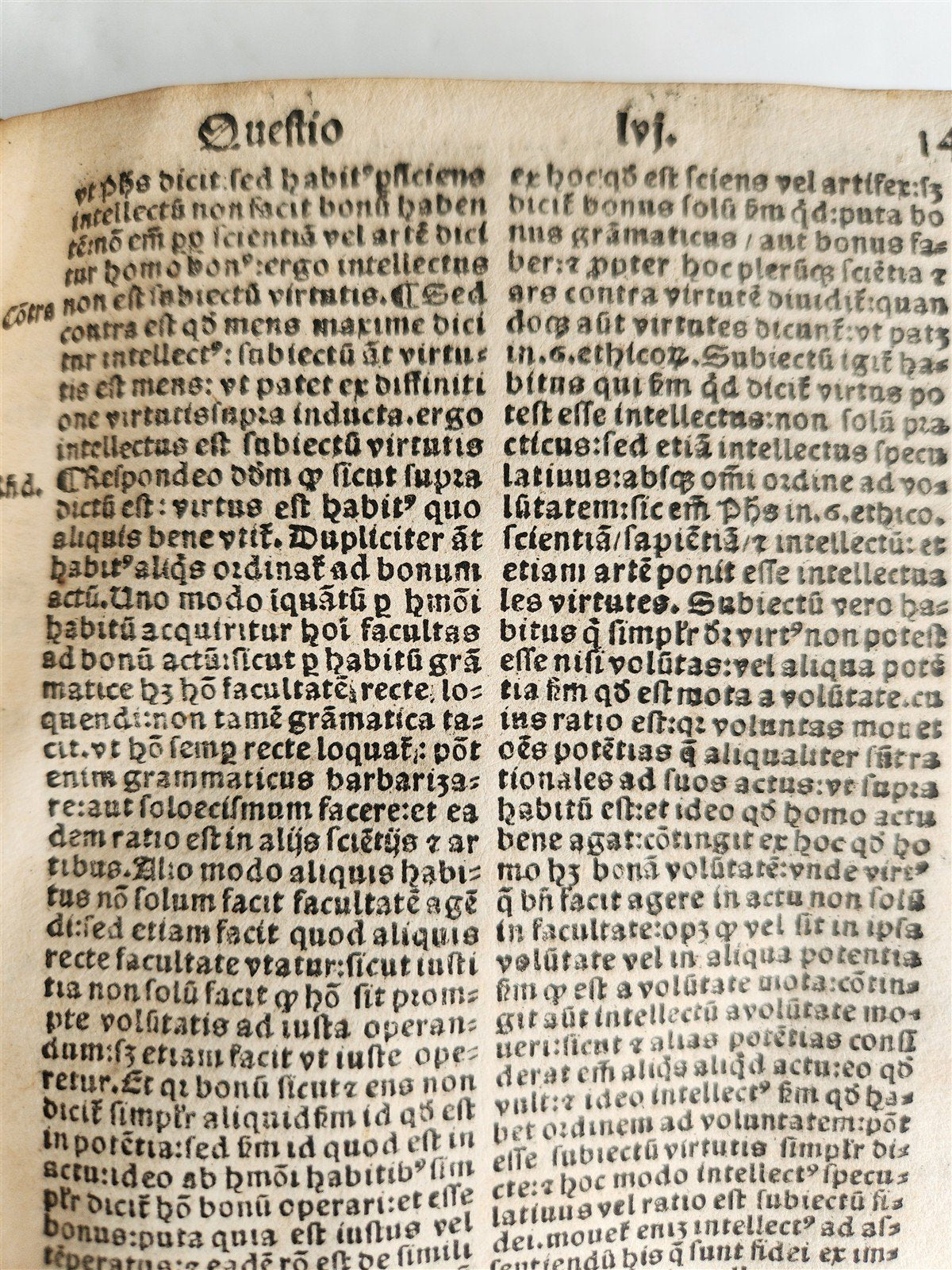 1535 POST-INCUNABULA THEOLOGY by THOMAS AQUINAS antique vellum binding