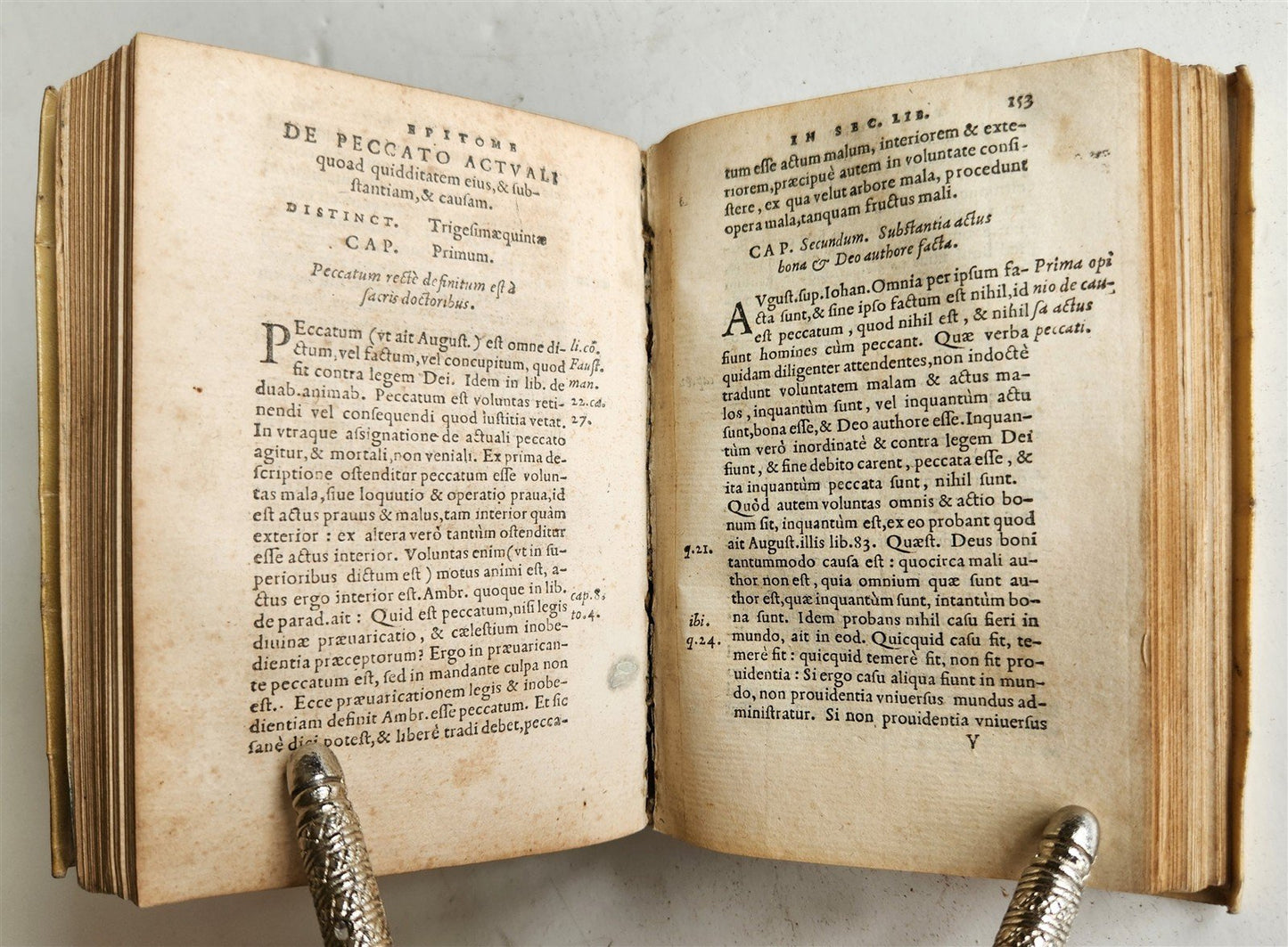 1551 COMMENTARIES to Peter Lombard's Sentences by Spinaeus antique vellum 16th C