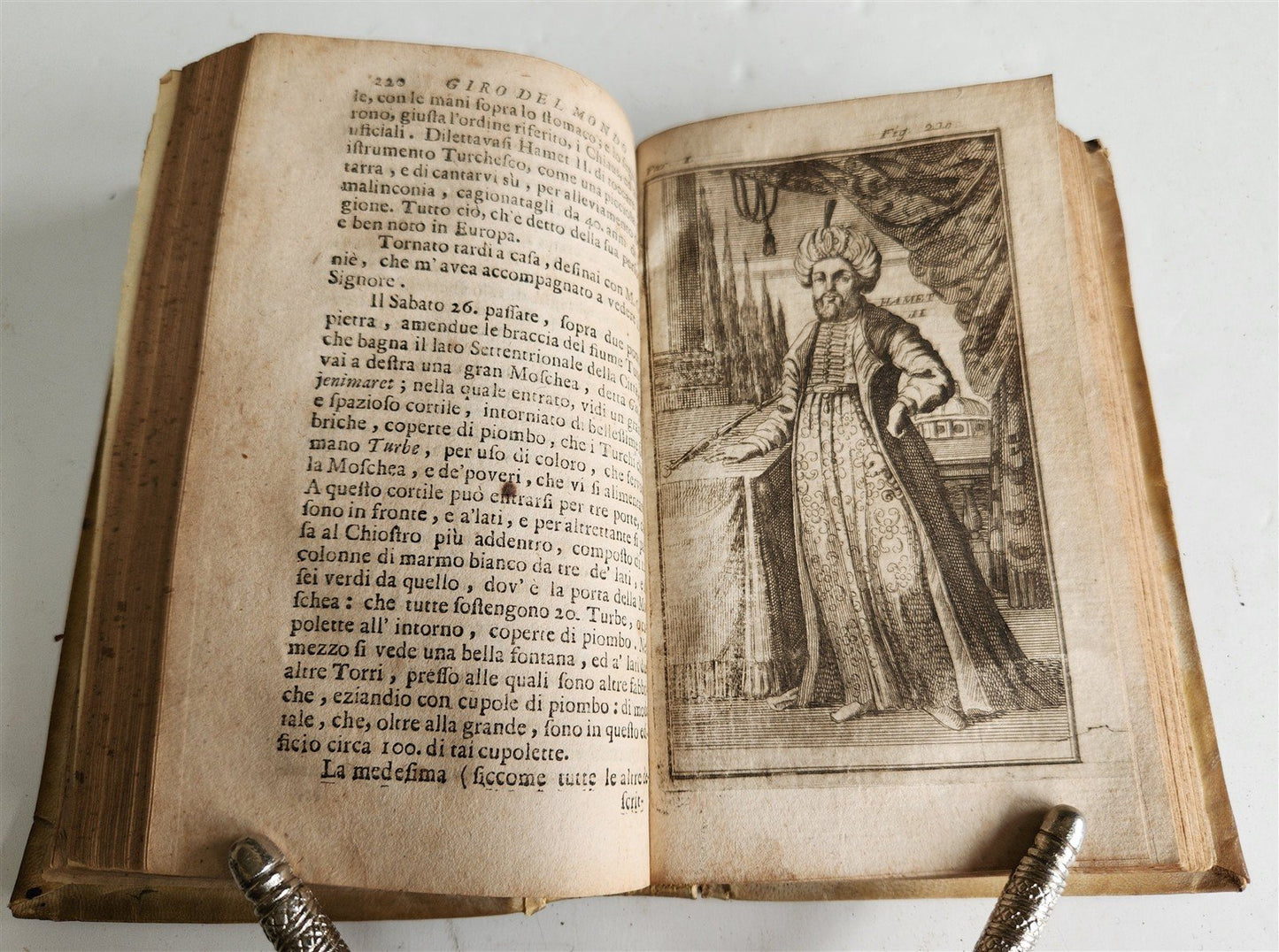 1721 TRAVELS to TURKEY by Gio. Gemelli ILLUSTRATED antique VELLUM BINDING