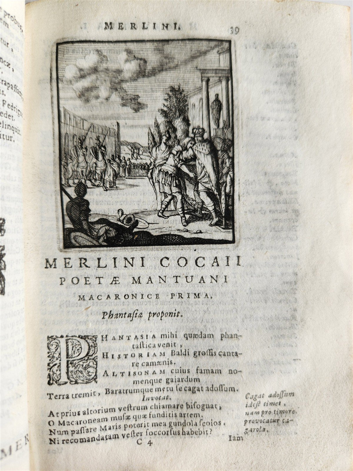 1692 ILLUSTRATED MACARONIC by POETRY MERLINI COCAII antique 17th CENTURY vellum