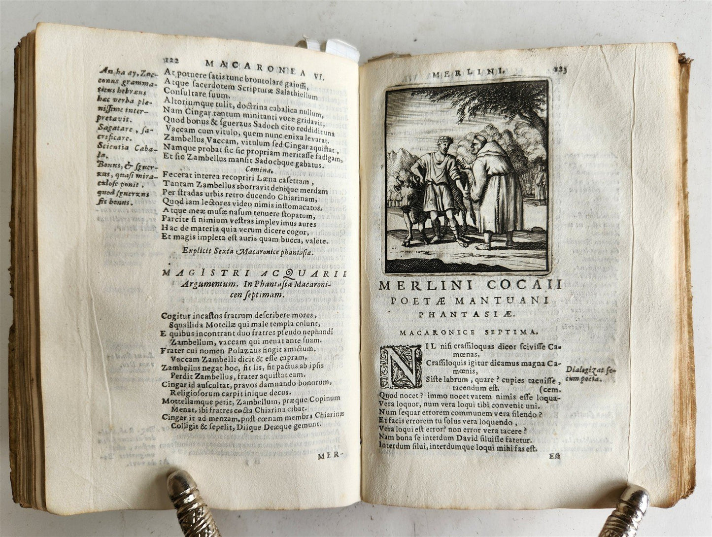 1692 ILLUSTRATED MACARONIC by POETRY MERLINI COCAII antique 17th CENTURY vellum