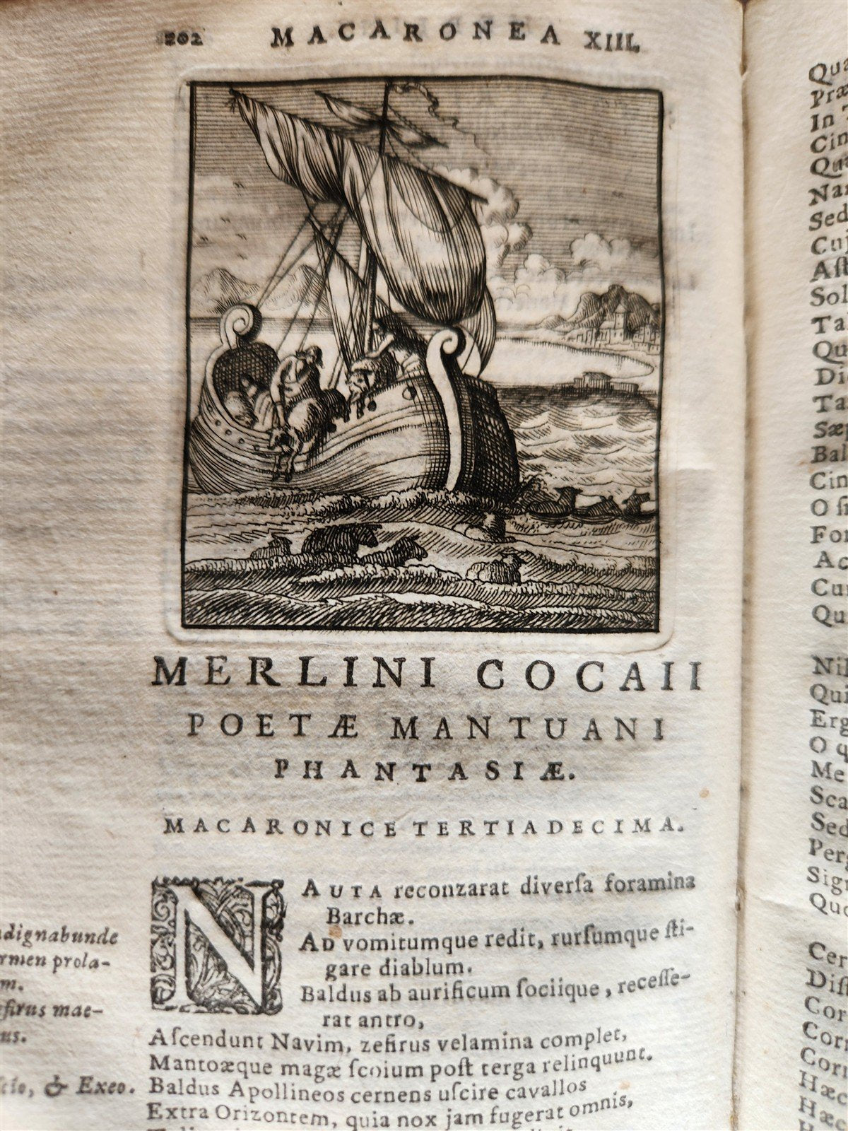 1692 ILLUSTRATED MACARONIC by POETRY MERLINI COCAII antique 17th CENTURY vellum