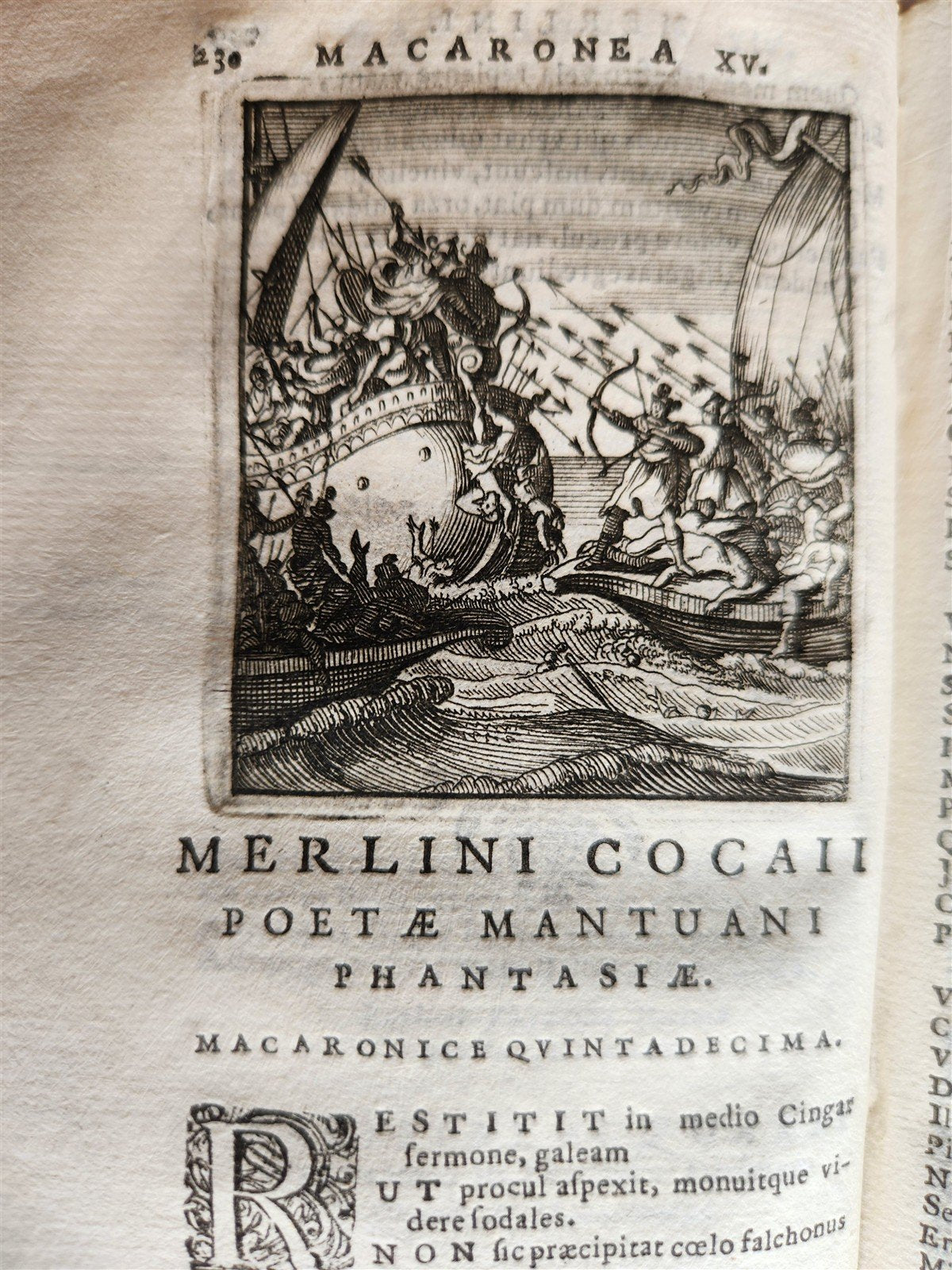 1692 ILLUSTRATED MACARONIC by POETRY MERLINI COCAII antique 17th CENTURY vellum