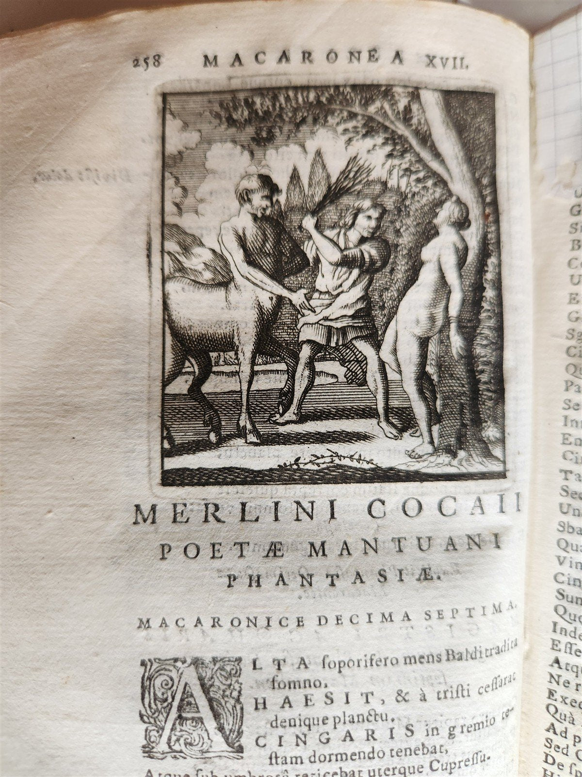 1692 ILLUSTRATED MACARONIC by POETRY MERLINI COCAII antique 17th CENTURY vellum